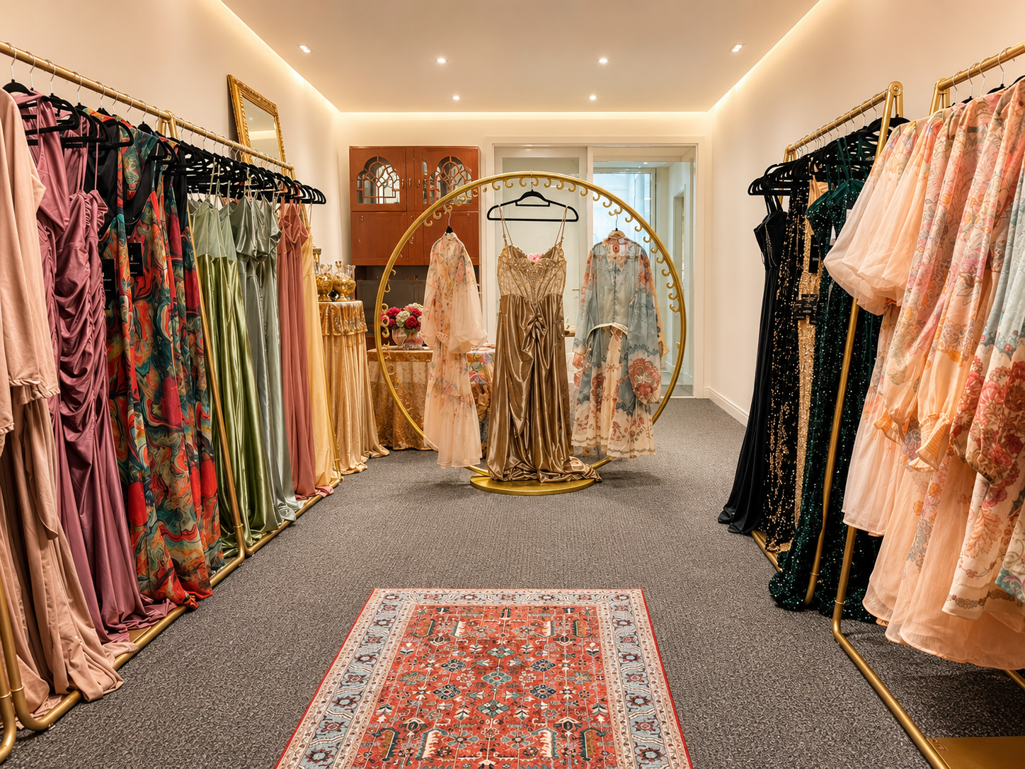 Elegant women’s dresses at Thread & Trend Melbourne showroom