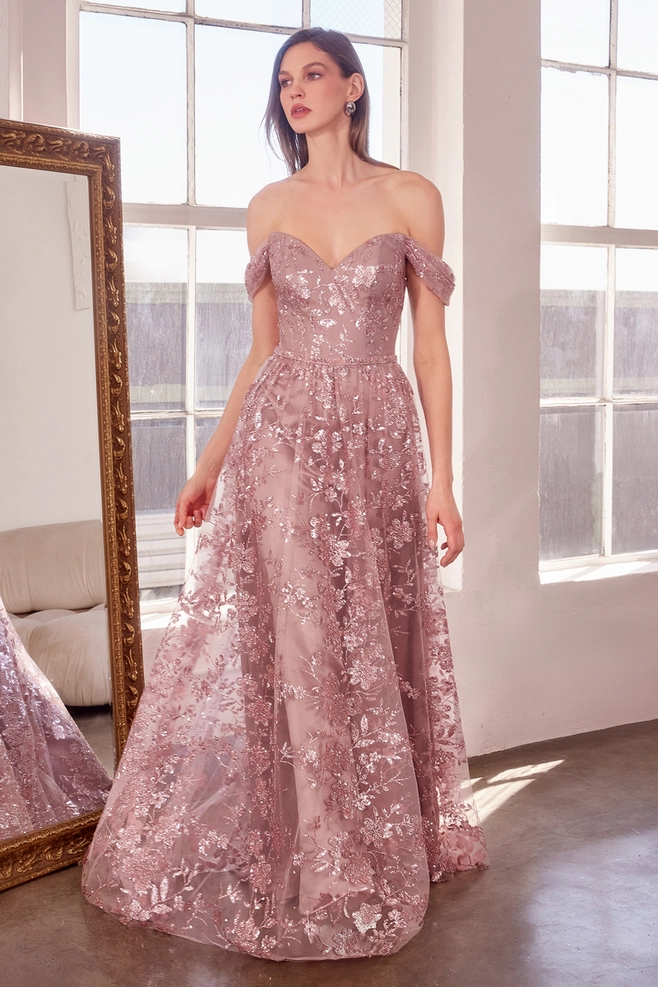 Wedding guest dresses Melbourne - Embellished Off-the-Shoulder Maxi Dress